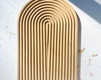 Handmade Jesmonite Rainbow Tray | Beige Decorative Tray