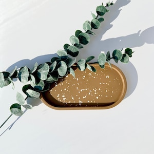 Brown with Terrazzo -  Oval Jesmonite Tray