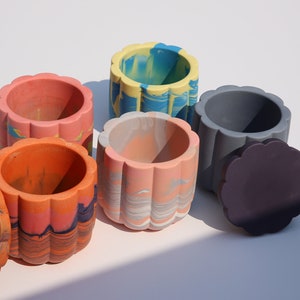 COLOR BLAST pots - Terrazzo Planter - Office Stationary - Colors - Peach, Pink, Blue, Yellow, Neon, Purple