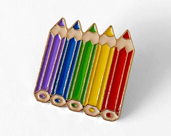 RockCakes Lapel Pin Pins White Hard Enamel pin UK Pencil Pin Badge Stationery Lover Pencil Brooch Rose Gold