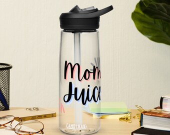 Mom Juice Water Bottle, Cute water bottle with Straw, Clear Sports Bottle, Gym Bottle, Gift for Mom, Christmas Gift for her, Wife Gift