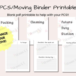 PCS Binder, Printable pdf, PCS Checklist, Military Move Planner, PCS gift, Moving Organization, pcs Expense Tracker, Moving checklist