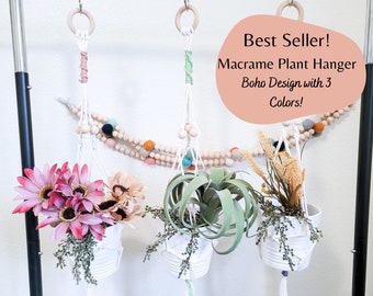 Macrame Plant Hanger, Boho Decor, Small Indoor Plant Hanger, Hanging Plant, Minimal, Gift for Plant Lover, Plant mom, Plant Dad, Unique gift