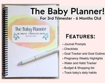 The Baby Planner, Pregnancy Planner, Post Partum Journal, Expecting Mom, Baby Shower gift, Mom Planner, Mother's Day, Wife Gift, Milestones