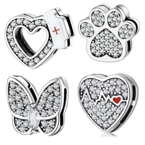 JSS Charms 925 Sterling Silver | Reflection Clips Infinity Love Tree of life Zircon Beads | Charms Reflection fit for Pandora Bracelets.