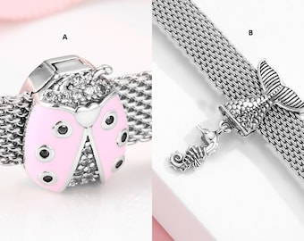JSS Charms Plata de ley 925 / Clips de reflejo Infinito Amor Árbol de la vida Cuentas de circón / Charms Reflexión aptos para pulseras Pandora.