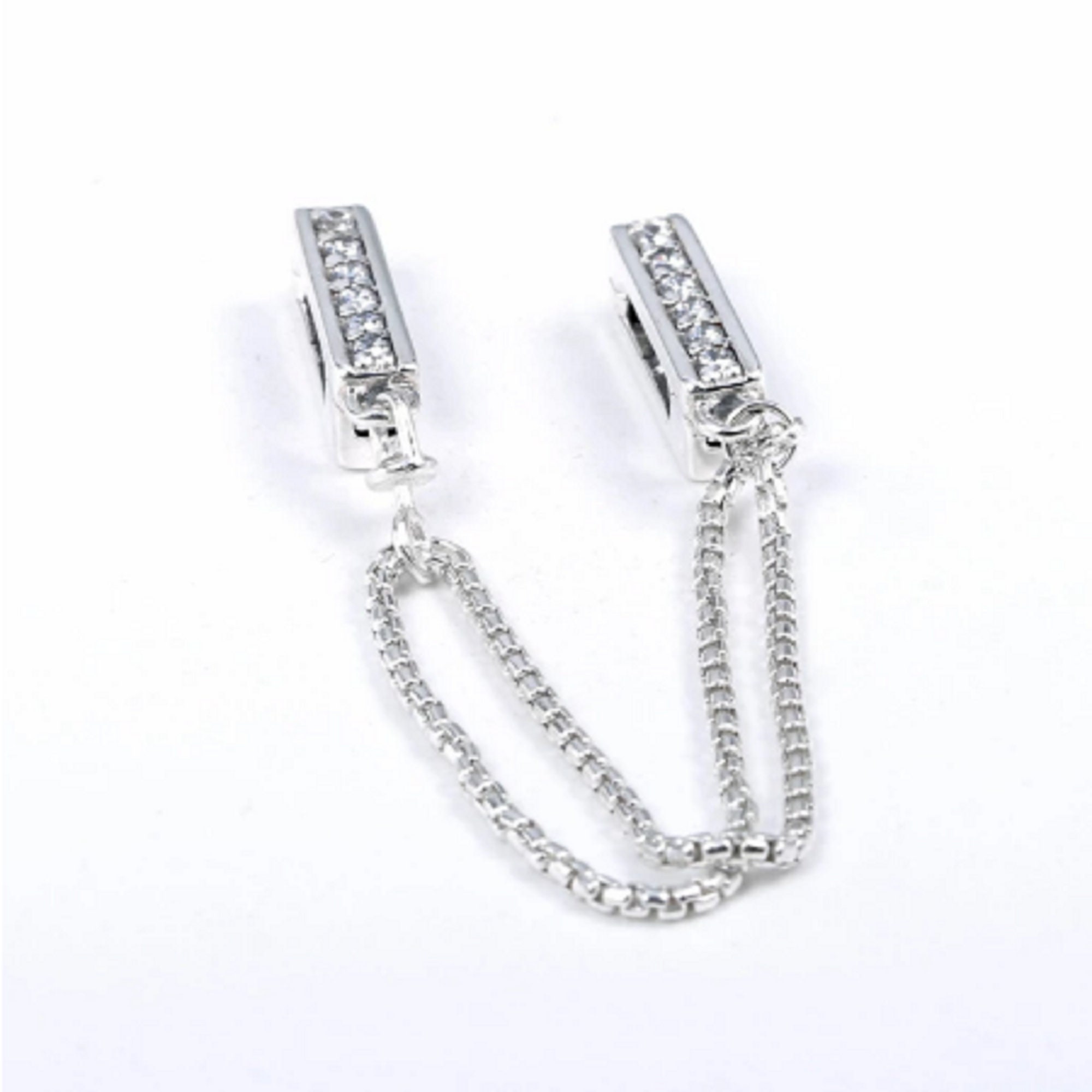 Reflexions Safety Chain Clip Charm Mesh Bracelet Reflexions Charm Reflections Charm 925 Sterling Silver for Pandora Charms Bracelet Etsy