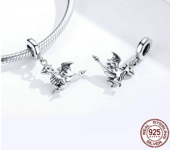 Toothless Dragon Pandora Bracelet Charms, Little Dragon Dangle Charms/Necklace, Sterling Silver Charms Fits European Pandora Bracelet