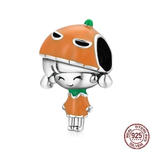 2023 Cute Girl Charm, Pumpkin Charms for Pandora Bracelet Charm, 925 Sterling Silver for Pandora Charms and European Bracelets Charms, Gifts