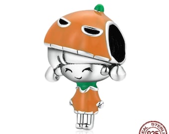 2023 Cute Girl Charm, Pumpkin Charms for Pandora Bracelet Charm, 925 Sterling Silver for Pandora Charms and European Bracelets Charms, Gifts