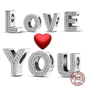 A-Z Alphabet 26 Buchstaben Perlen Charm, Charm für Pandora Armband Charms, Sterling Silber passt Pandora Charms für Armband Frauen Schmuck Geschenke