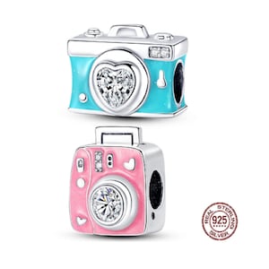 New 2023 Camera Beads Charms, Enamel Charm for Pandora Bracelet Charms, Charms for Bracelet, 925 Sterling Silver Bracelet Charms Gifts