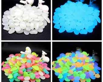 Luminous Stones Glow In The Dark Pebbles Glowing Stones for Outdoor Walkways Home Garden Yard Decor Fish Tank Pebble Rocks- Free shipping