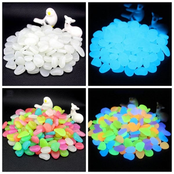 Luminous Stones Glow In The Dark Pebbles Glowing Stones for Outdoor Walkways Home Garden Yard Decor Fish Tank Pebble Rocks- Free shipping