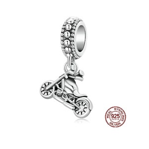 2023 Vintage Motorbike Charm Beads, Pendant Charms for Bracelet, Pandora Charms, 925 Sterling Silver Charms fits European Pandora Bracelet
