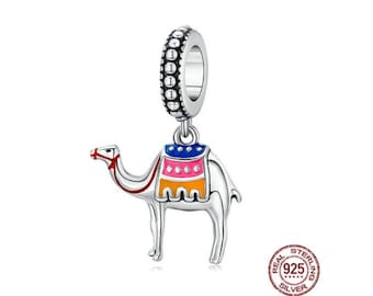 Desert Camel Animal Charms, Dangle Pendant Charms for European Charm Bracelets, 925 Sterling Silver Charm fits Pandora Bracelet Charms