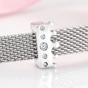 Funkelnde Perlen Krone Clip Charm, Mesh Armband Reflexions Charm, Reflections Charm, 925 Sterling Silber passt für Pandora Charms Armband