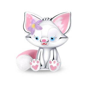 Cute Baby Fox Charm fits European Bracelets, Animal Charms, 925 Sterling Silver Bracelet Charms, Enamel Charm Women Jewelry Gifts