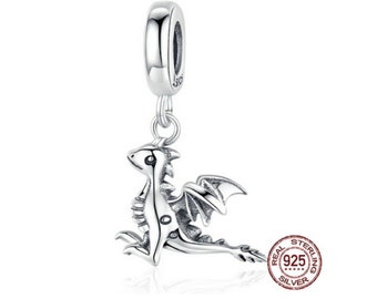 Dragon Smaug Animal Colgante Charms, Dangle Charms for European Bracelets Charm, 925 Sterling Silver Charms fits Pandora Bracelets
