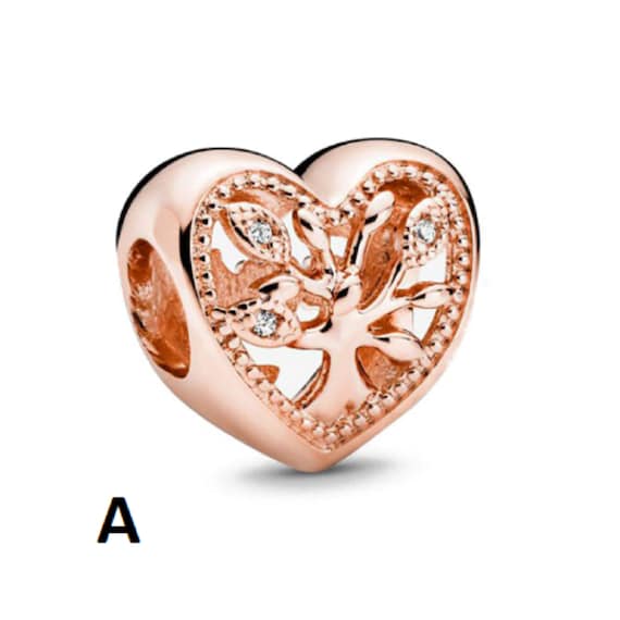 pandora ローズゴールド ビーズ ハートチャーム ブレスレット