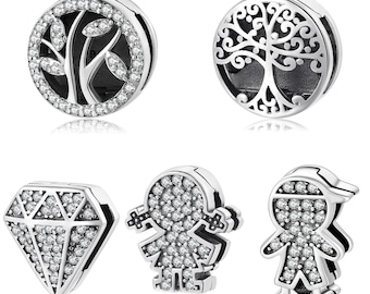 JSS Charms S925 Clips de reflexión Corazón Estrella Circón Clips Cuentas Fit Original Reflections Pulsera Charms Reflection apto para pulseras Pandora