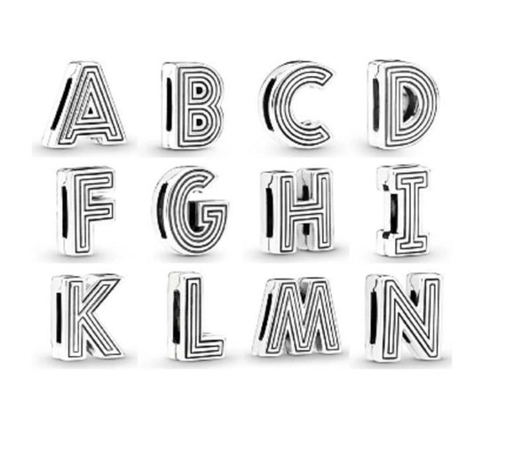 www. - 925 Sterling Silver Vintage A-Z Letter Alphabet