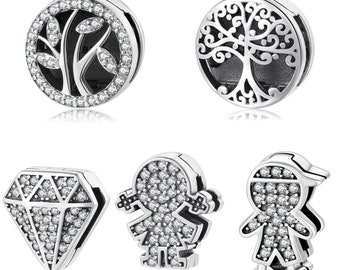 JSS Charms S925 Clips de reflexión Heart Star Zircon Clips Beads Fit Original Reflections Pulsera Charms Reflection apto para pulseras Pandora