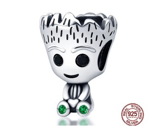 Nuevo dije de monstruo del árbol Groot 2025 para pulsera con cuentas de circonita cúbica, dije de plata de ley 925 para pulsera europea, joyería para mujer, regalos.