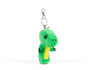 Dylan der Dinosaurier | Plüsch-Chaipstick-Halter Schlüsselbund Lippenbalsam-Etui, niedliches Geschenk für Kinder, Jugendliche, Frauen - kleine Tasche
