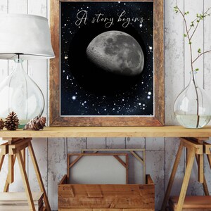 Gift idea for wife,Moon phase map, customized moon poster, night sky map, gift for anniversary, husband gift, wife gift, wall décor