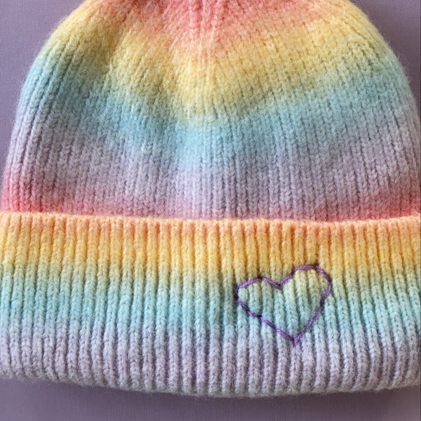 Pastel hombre wool embroidered beanie