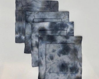 Tie dye Italian linen coasters set of 4