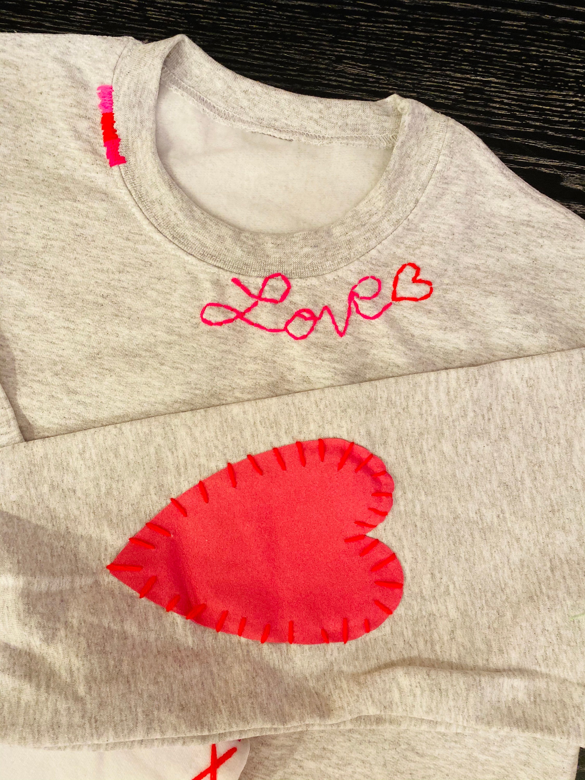 Ultrasuede Heart Elbow Patched Crew Neck - Etsy