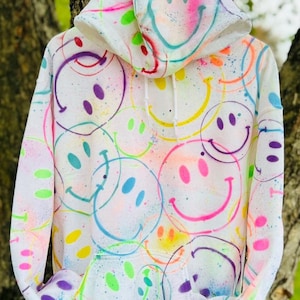 YOUTH hand painted smiles hoodie