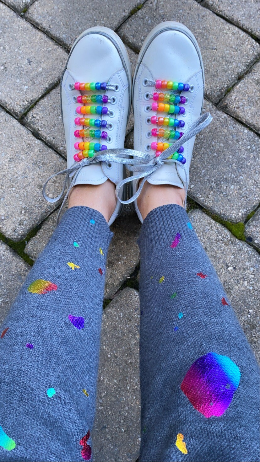 Rainbow shoe strings deals