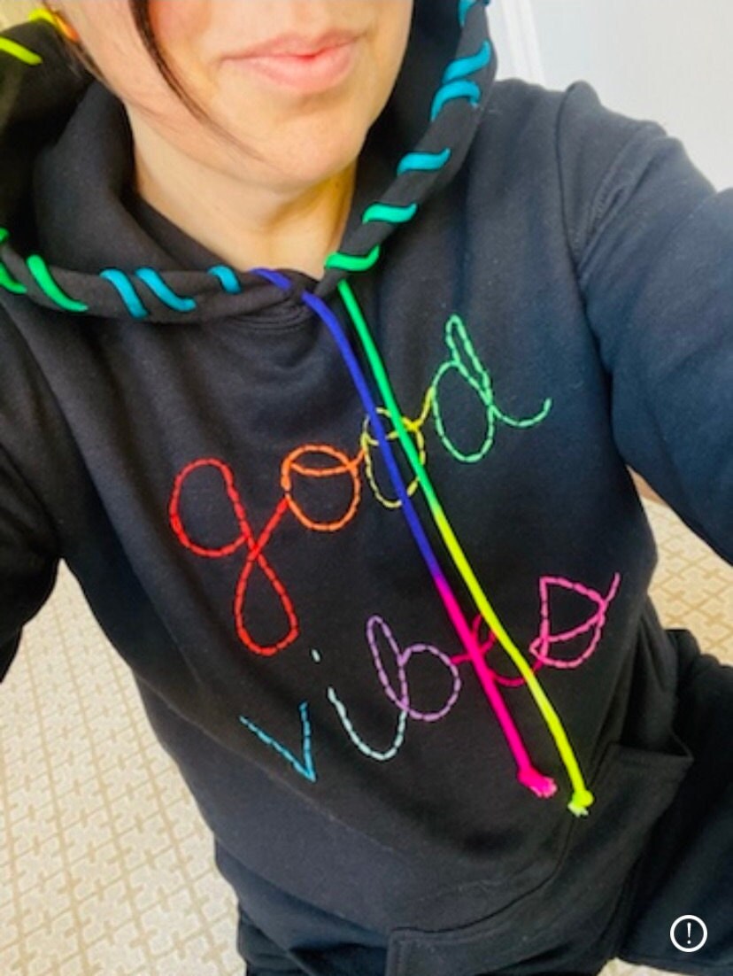 Good vibes deals sweatshirt rainbow