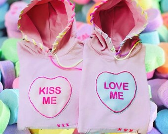 Pastel candy heart hoodie