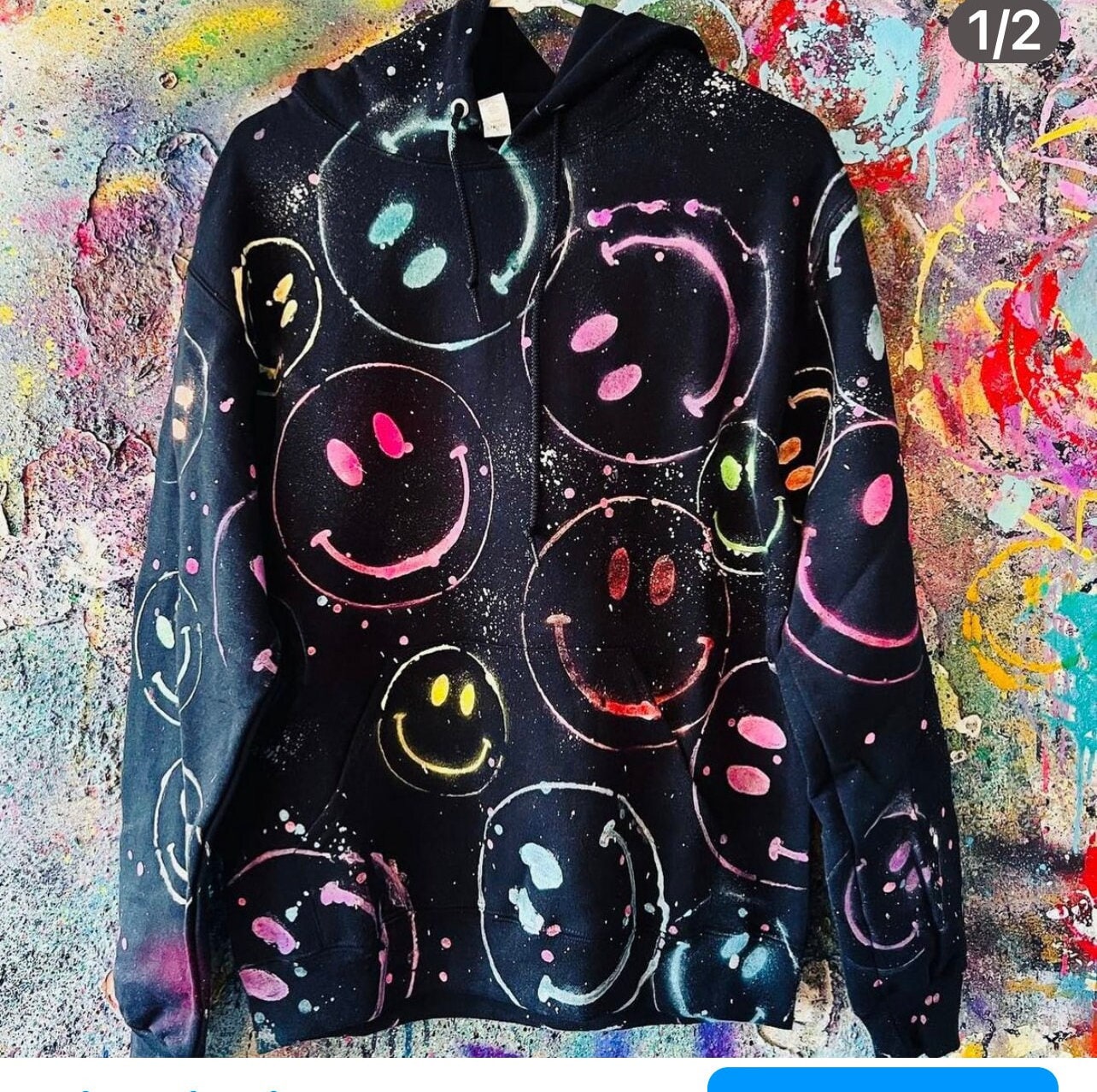 Rainbow Smile Hoodie - Etsy