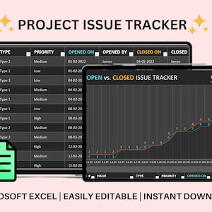 Hoja de Excel de seguimiento de proyectos / Planificador de negocios / Tablero de Excel / Planificador de proyectos / Plantilla de Excel / Línea de tiempo del proyecto / Descarga digital
