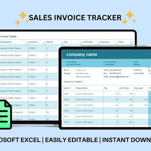 Sales Invoice Tracker Excel Template, Small Business Spreadsheet ...