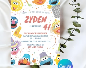 Editable Birthday Invitation| Cute Birthday Invite| Kids Birthday Invitation| Birthday Template| Cute Birthday Party| Canva Template