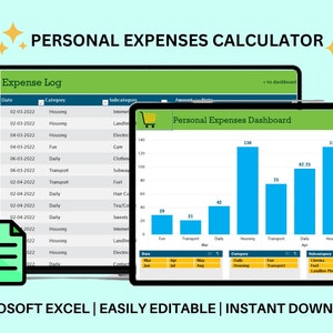 Expense tracker Excel Spreadsheet, Spending tracker, Finance tracker, Money tracking, Spreadsheet, Digital Download