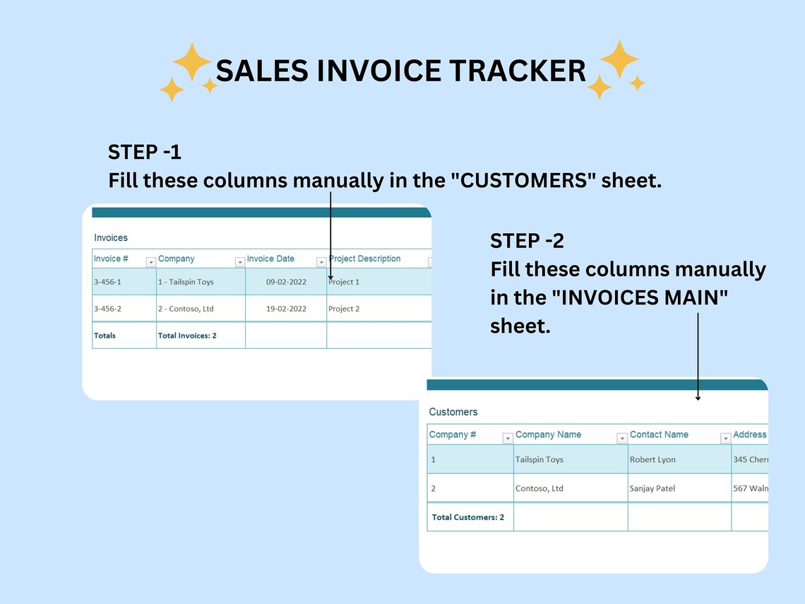 Sales Invoice Tracker Excel Template, Small Business Spreadsheet ...