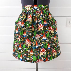 Cute Garden Gnome Skirt with Pockets - Handmade Clothing - Cottagecore Fairy Mushroom Earth Green Forest Gift - Renaissance Festival Fair