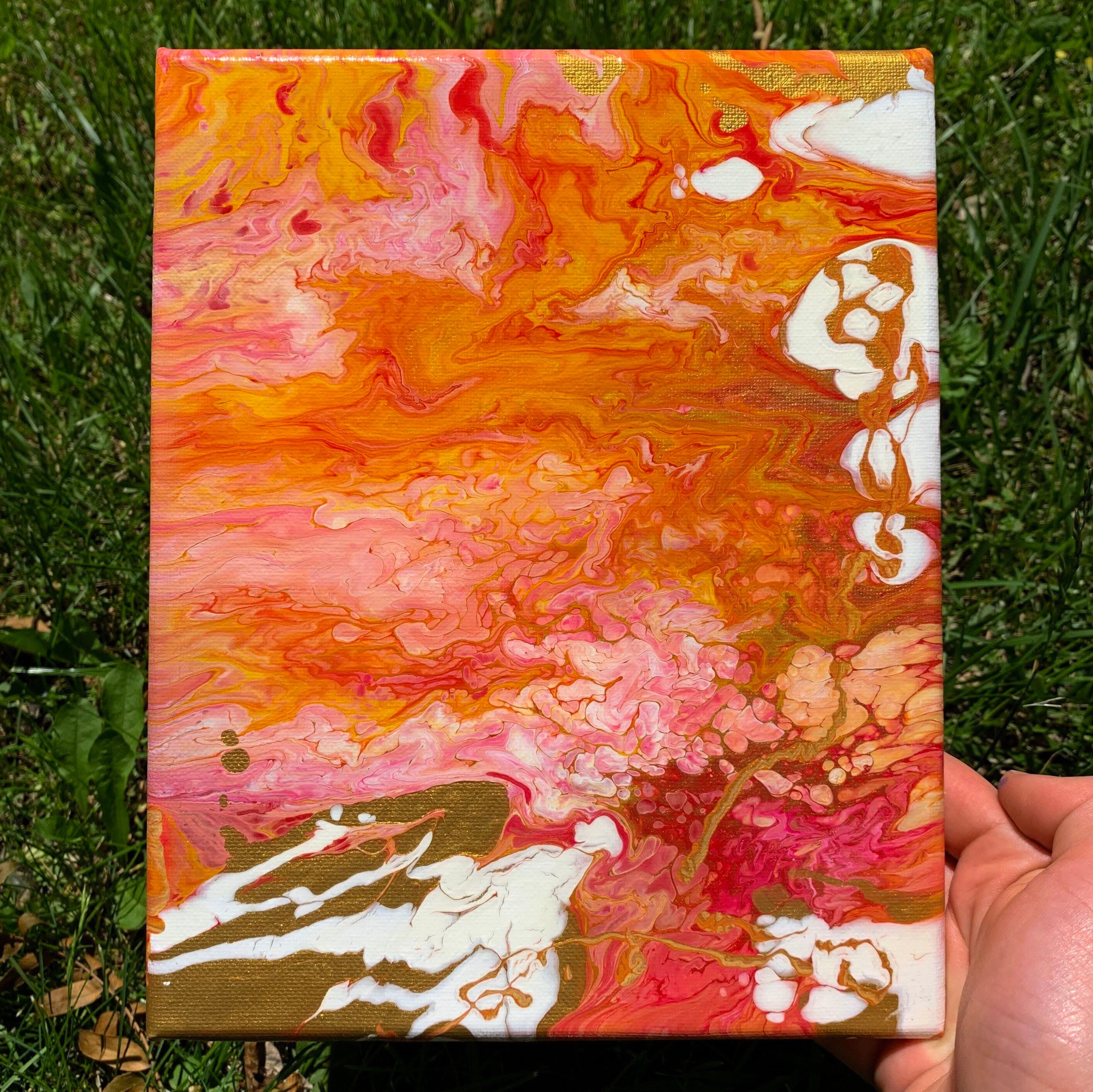 Acrylic Pour Paintings set of 3 Etsy