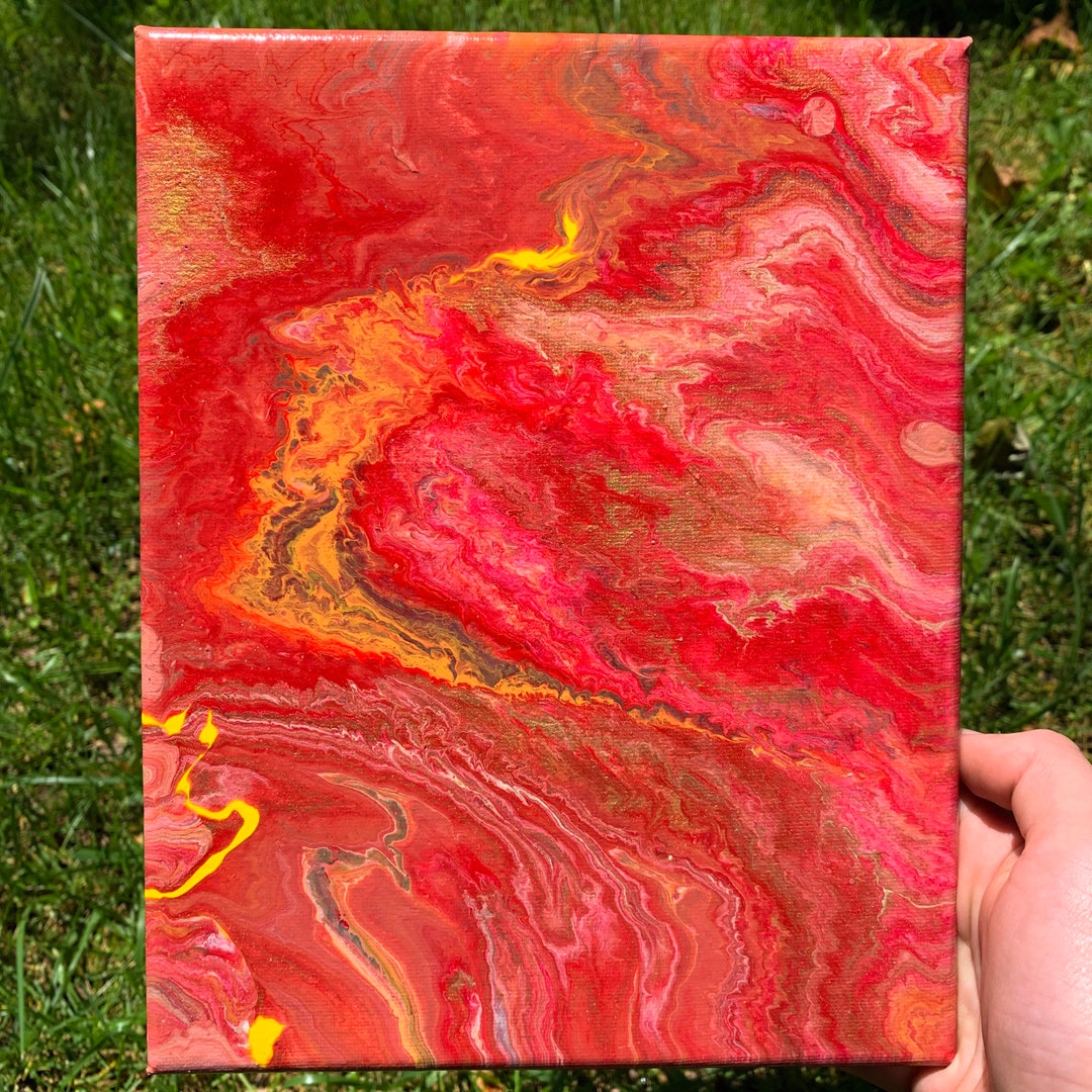 Acrylic Pour Paintings set of 3 Etsy