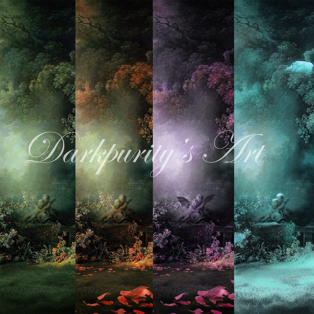 Bundle of Four Forest Park Digital Backdrops Backgrounds for Photoshop ...