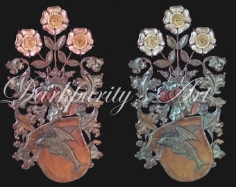 Two Renaissance Crests Emblems PNGs Overlays