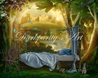 Sleeping Beauty Digital Backdrop Background for Photoshop