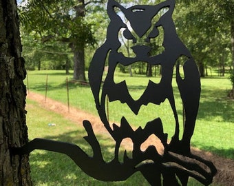 metal owl yard art